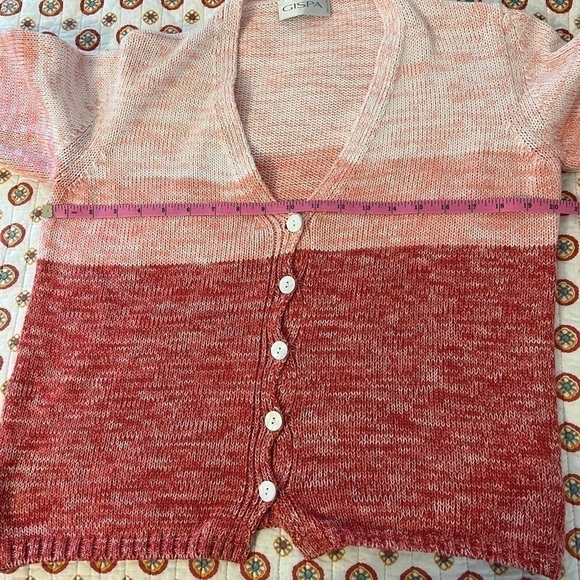 Gispa Italian Knit Pink Ombré Cardigan Tank Set Size L - Picture 11 of 12